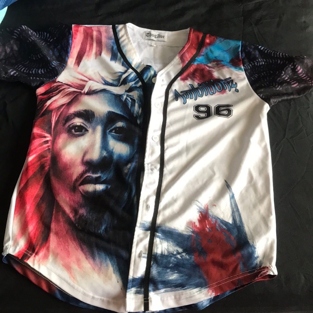 Graphic Tupac Button Up Tee